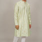 Bluesaanchi Handcrafted Cotton Kurta Pajama Set for Men – Pista Green | Swadesiicart