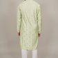 Bluesaanchi Handcrafted Cotton Kurta Pajama Set for Men – Pista Green | Swadesiicart