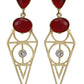 Joban Fashion Women Red Stone Matte Gold Earrings | Swadesiicart