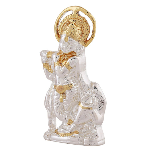 Estele Gold-Polished Divine Bal Lord Krishna Idol for Home/Car Decor - Swadesiicart