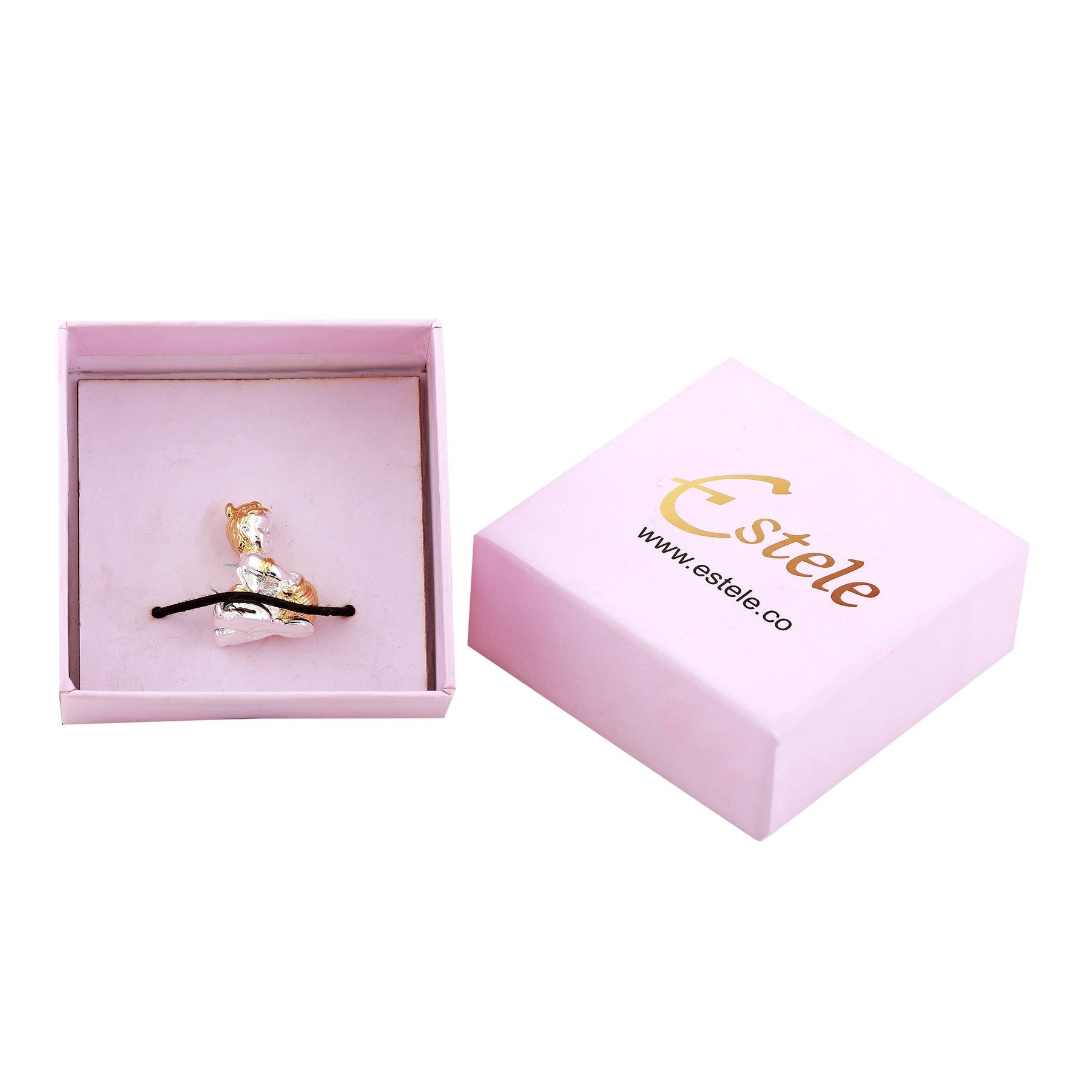 Estele Gold-Polished Makhan Chor Bal Sri Krishna Idol for Home/Car decor - Swadesiicart