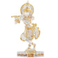 Estele Gold-Polished Playing flute Sri Krishna Idol for Home/Car decor - Swadesiicart
