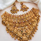 Jewel City Traditional Temple Jewelry Set Gold-Plated Lakshmi Choker Necklace & Jhumka Earrings Bridal South Indian Antique Set | Swadesiicart
