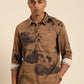Brown Men Pure Cotton Relaxed Floral Opaque Printed Casual Shirt - Mahotsav
