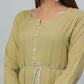 Juniper Women's Green Rayon Slub Solid Dress | Swadesiicart