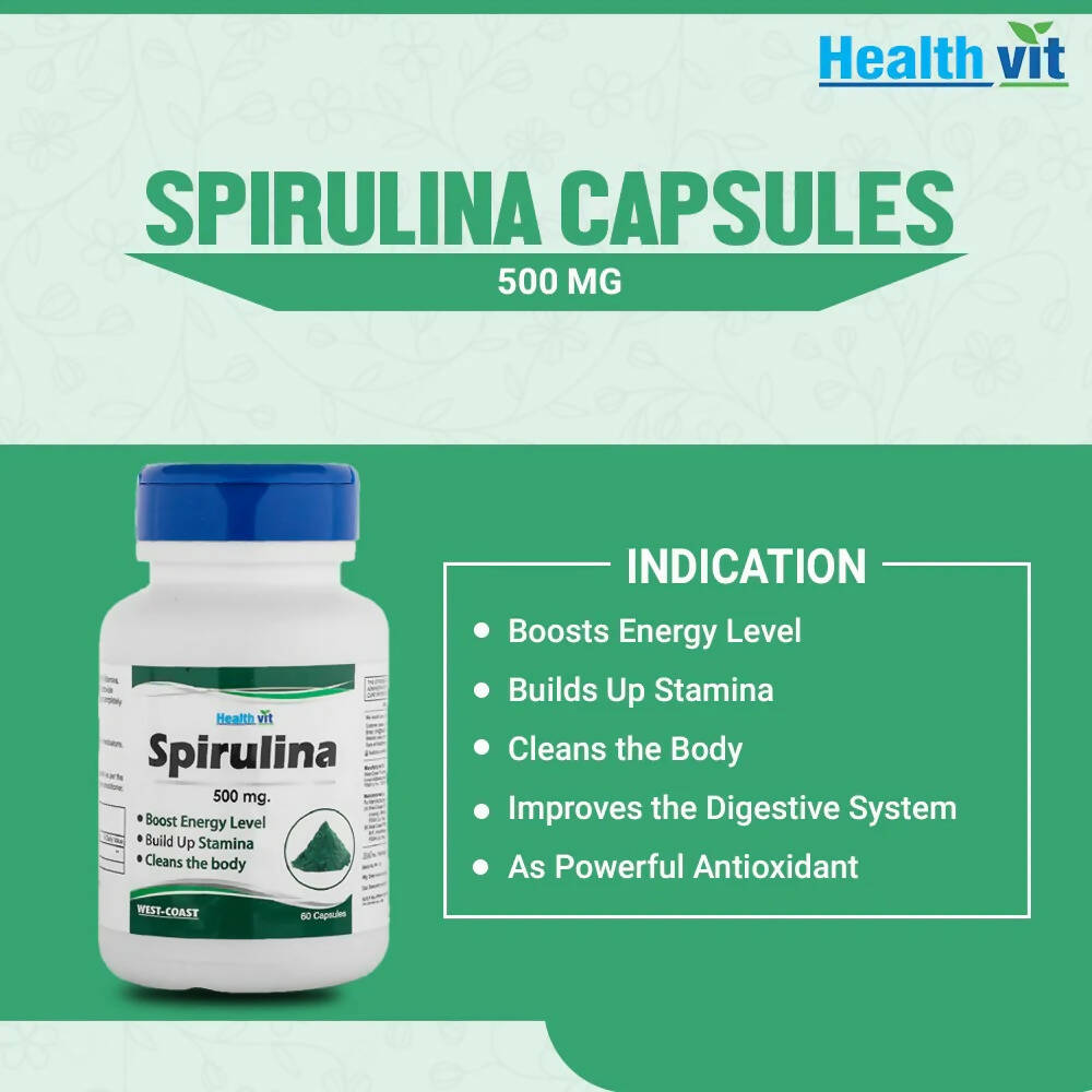 Healthvit Spirulina Capsules - Swadesiicart