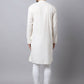 Even Apparels White Cotton Pure Cotton Men's Kurta With Side Placket | Swadesiicart