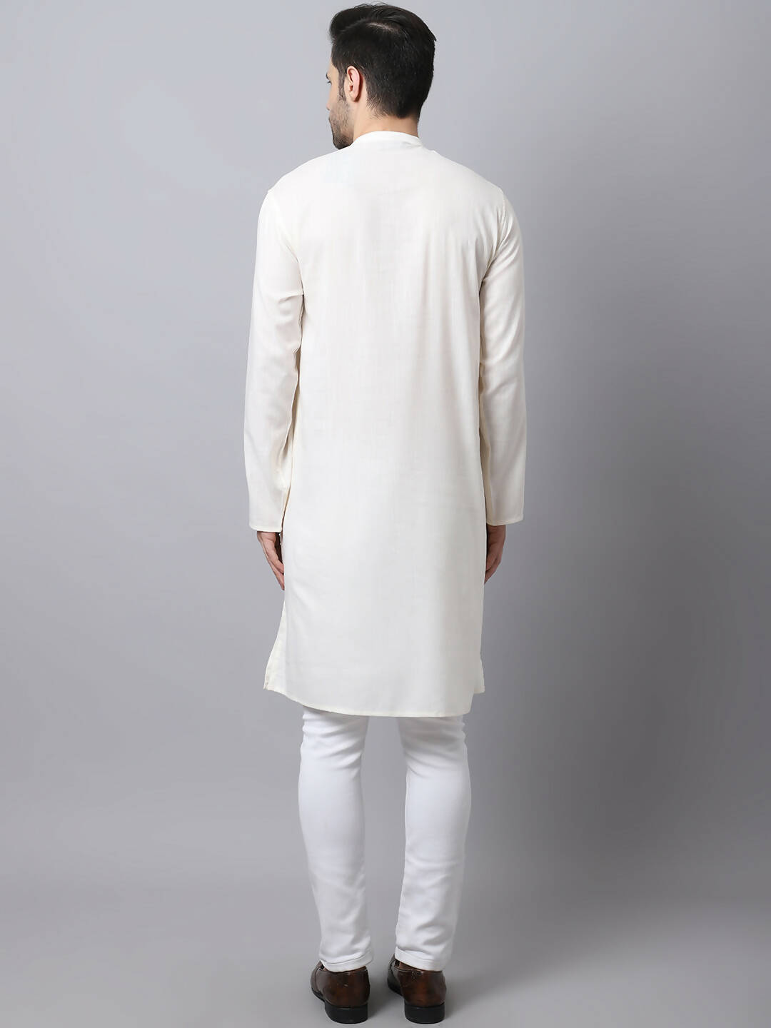 Even Apparels White Cotton Pure Cotton Men's Kurta With Side Placket | Swadesiicart