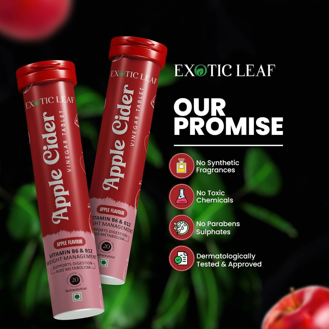 Exotic Leaf Apple Cider Vinegar Tablets - Swadesiicart