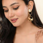 VOJ One Gram Gold-Polished Round Shaped Drop Earrings - Swadesiicart