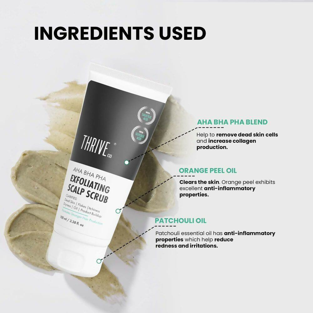 ThriveCo AHA BHA PHA Exfoliating Scalp Scrub | Swadesiicart
