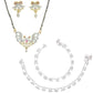 AanyaCentric Gold-Polished Mangalsutra Pendant Earring Set & Silver Plated Anklet