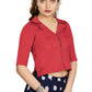 Aastha Fashion Women's Women's Gajri Art Silk Button Readymade Blouse