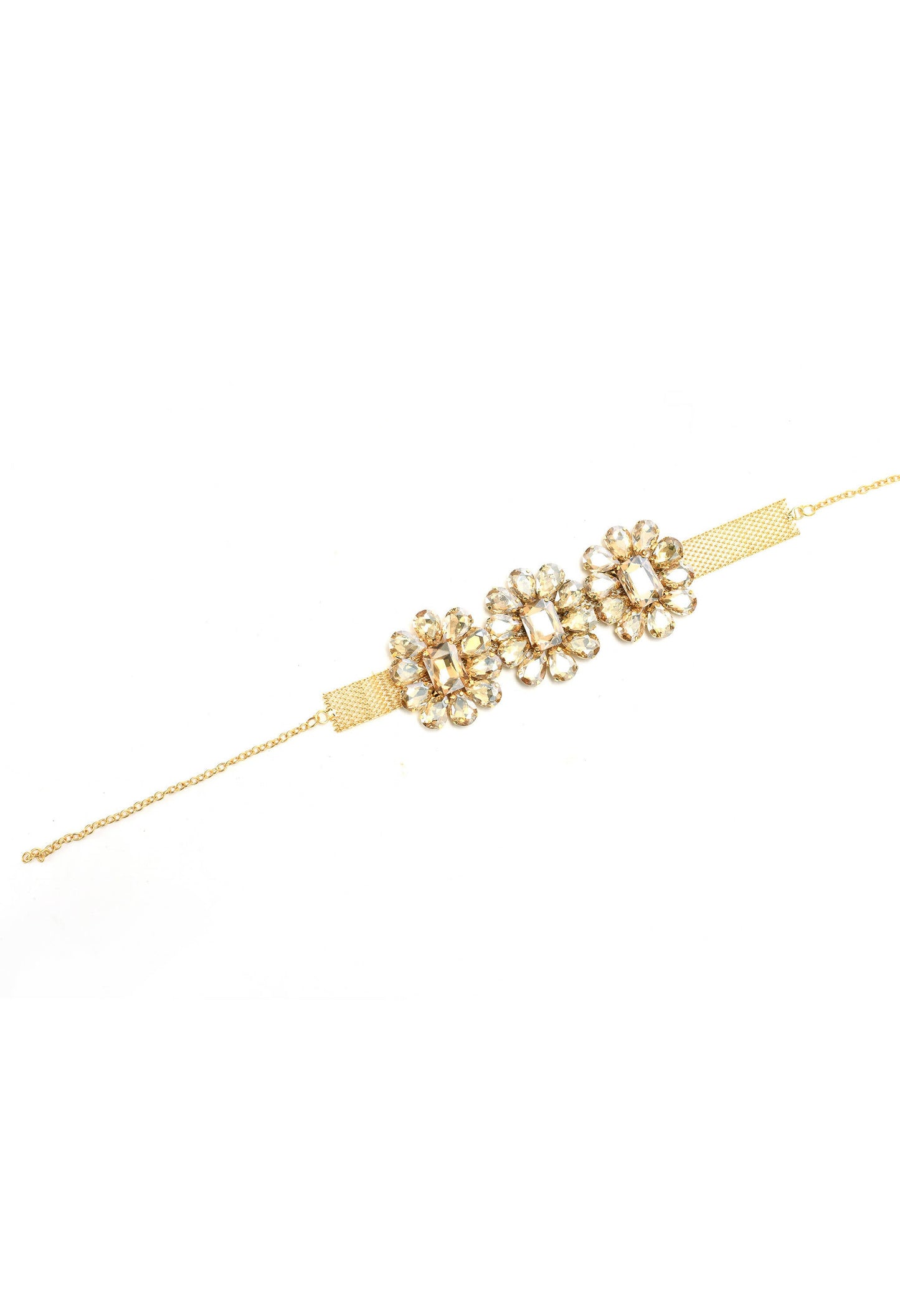 Mominos Fashion Joharkamal Gold-Polished Brass Finish Stone Choker For Women & Girls (Golden) | Swadesiicart