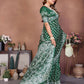 Aastha Fashion Green Viscose Silk Handmade Original Bandhej Saree