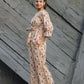 Women's Partywear Designer Cream & Multi Muslin co-ord set - Stylishta - Swadesiicart