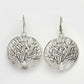 NVR Women's Silver-Toned Circular Shape German Silver Oxidised Drop Earrings - Swadesiicart