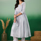 Blue Embroidered Muslin Kurta and Trouser - Berlin