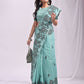 Shree Shyam Fashion Kashira Sea Green Linen Cotton Saree