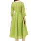 Ahalyaa Women Green Chanderi Jacquard Woven Dress | Swadesiicart