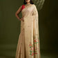 Vishnu Weaves Women's Chiku Muga Cotton Thread Woven Butti with Blouse - Swadesiicart