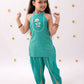 Lil Drama Khilkhilahat Green Kurta Dhoti Set For Girls | Swadesiicart
