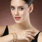 NVR Women's Set of 2 Gold-Polished CZ Stone-Studded Adjustable Bangles - Swadesiicart