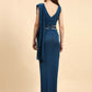 Blue Polyester Solid Ready to Wear Saree with stitched Blouse - Nita | Swadesiicart