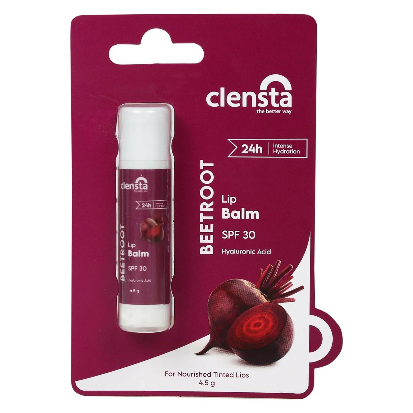Clensta Beetroot Lip Balm With Hyaluronic Acid Spf 30 With Beetroot | Swadesiicart