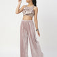 Lil Drama Glam Up Girls Grey Pant With Satin Top Party Co-Ordinate Set - Swadesiicart