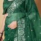 Vamsee Green Organza Saree - Swadesiicart