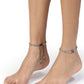 NVR Women's Evil Eye Black Silver Plated Adjustable Anklets | Swadesiicart