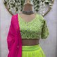 Jyoti Fashion Women's Green Faux Georgette Sequins with Thread Embroidered Designer Lehenga Choli Set | Swadesiicart