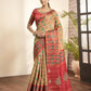 Beige Bhagalpuri Silk Woven design with Hand work butta Saree - Norita Nirvi