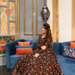 Aayaa Pure Ab Cotton Gown With Heavy Digital Print - Multi Color