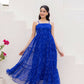 Aayaa Designer crape hand work Multi indo western - Blue