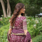 Lorenvalley Wine Pure Viscose Jacquard with Golden Embroidered Sequins work Lehenga Choli | Swadesiicart