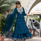 Kaajh Women's Blue Modal Silk Embroidered Kurta Sharara Set With Dupatta | Swadesiicart
