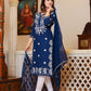 Kaajh Women's Navy Blue Lucknow Chikankari Kurta Set With Pant and Dupatta | Swadesiicart