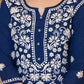 Kaajh Women's Navy Blue Lucknow Chikankari Kurta Set With Pant and Dupatta | Swadesiicart
