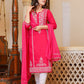Kaajh Women's Pink Hand Embroidered Lucknow Chikankari Kurta Set With Dupatta | Swadesiicart