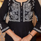 Kaajh Women's Black Lucknow Chikankari Kurta Pant Set With Dupatta | Swadesiicart