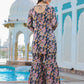 Kaajh Women's Grey Floral Printed Kurta With Sharara | Swadesiicart