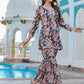 Kaajh Women's Grey Floral Printed Kurta With Sharara | Swadesiicart