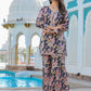 Kaajh Women's Grey Floral Printed Kurta With Sharara | Swadesiicart