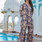 Kaajh Women's Grey Floral Printed Kurta With Sharara | Swadesiicart