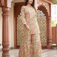 Kaajh Women's Yellow Floral Printed Kurta With Sharara | Swadesiicart