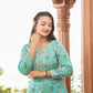 Kaajh Women's Green Floral Printed Kurta With Sharara | Swadesiicart