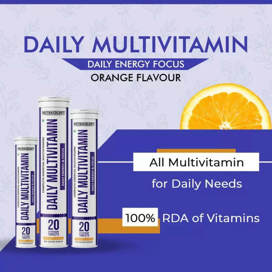 Nutracology Daily Multivitamin Effervescent Tablets With Vitamins & Minerals For Men & Women | Swadesiicart