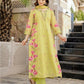 The52 Lemons Women's Beautiful Chanderi Fabric Printed Work Straight Kurta Pant and Dupatta Set - Swadesiicart